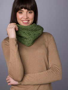 Super Soft Aran Infinity Scarf - Meadow Green