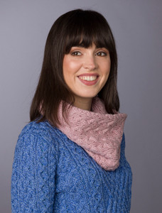 Super Soft Aran Infinity Scarf - Winter Rose