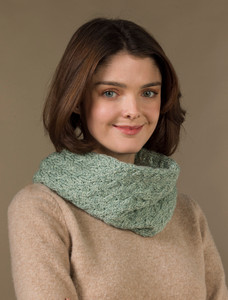 Super Soft Aran Infinity Scarf - Sea Foam