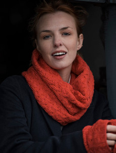 Super Soft Aran Infinity Scarf - Coral