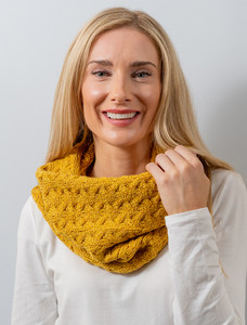 Super Soft Aran Infinity Scarf - Sunflower Yellow