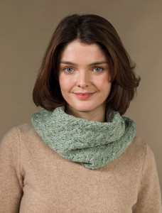 Super Soft Aran Infinity Scarf - Sea Foam