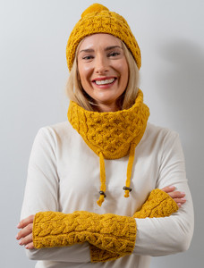 Extra Soft Aran Snood  - Sunflower Yellow