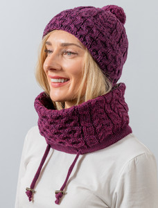 Extra Soft Aran Snood - Very Berry