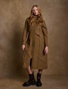 Erin Ladies Waterproof Long Riding Coat - Camel