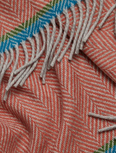 Wool and Cashmere Throw - Dusty Pink & Soft Grey