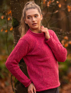 Ladies Roll Neck Sweater - Pink