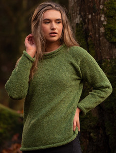 Ladies Roll Neck Sweater - Lime Green