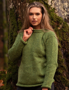 Ladies Roll Neck Sweater - Lime Green