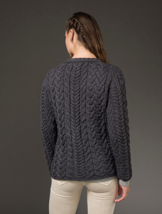 Super Soft V-Neck Button Up Cable Knit Cardigan - Derby