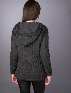 Fairisle Knit Hoodie - Charcoal/Black