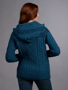 Fairisle Knit Hoodie - Teal/Sherwood