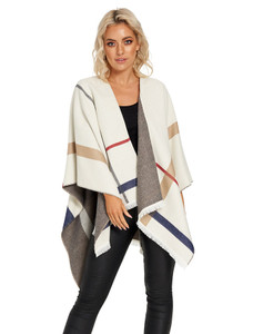 Jacquard Fringed Shawl - Multi White