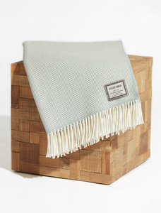 Wool and Cashmere Throw - Sage Green