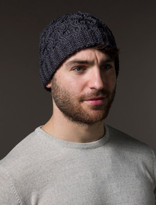 Merino Wool Cable Knit Hat - Derby