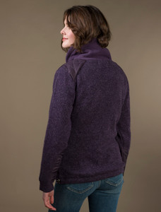 Cowl Neck Aran Sweater - Plum