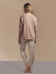 Aran Wool Cuffed Cable Leggings - Parsnip