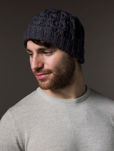 Merino Wool Cable Knit Hat - Derby