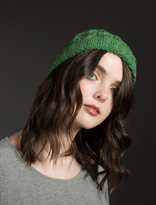 Merino Wool Cable Knit Hat - Kiwi