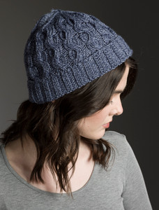 Merino Wool Cable Knit Hat - Denim