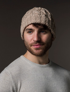 Merino Wool Cable Knit Hat - Wicker