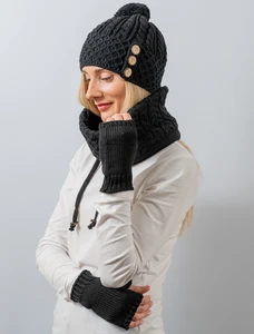 Super Soft Fingerless Mittens  - Black