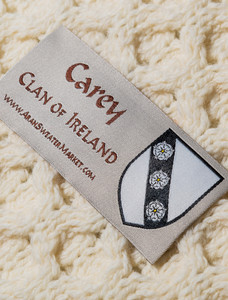 Carey Clan Aran Bed Runner - Label
