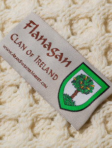 Flanagan Clan Aran Wrap - Label