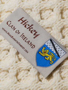Hickey Clan Aran Bed Runner - Label