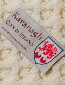 Kavanagh Clan Aran Wrap - Label