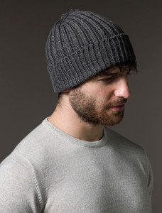 Men's Ribbed Super Soft Merino Wool Hat - Slate Grey
