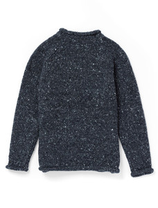 Ladies Roll Neck Wool Sweater - Charcoal