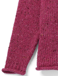 Ladies Roll Neck Wool Sweater - Pink Heather
