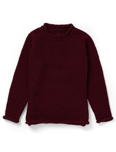 Ladies Roll Neck Wool Sweater - Winter Berry