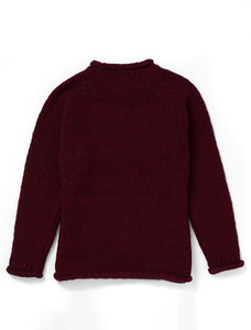 Ladies Roll Neck Wool Sweater - Winter Berry