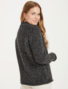 Ladies Roll Neck Wool Sweater - Charcoal