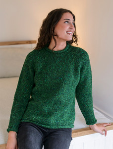 Ladies Roll Neck Wool Sweater - Valley Green