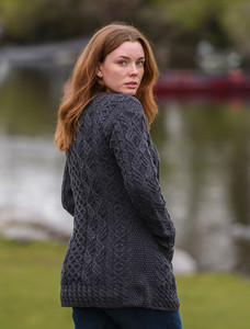 Ladies Button-Up Aran Cardigan - Derby