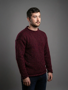Gents Roll Neck Sweater - Cranberry