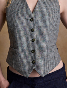 Heidi Tweed Waistcoat – Light Tan