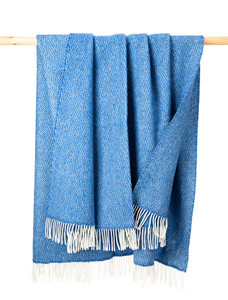 Merino Wool Cashmere Throw - Sea Blue