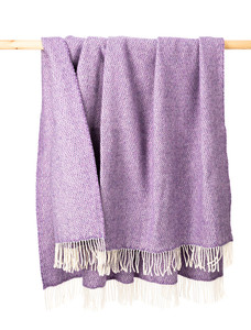 Merino Wool Cashmere Throw - Lavender Purple