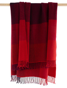Merino Wool Cashmere Throw - Red Wine & Burgundy