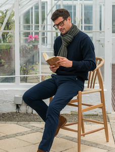 Alpaca Scarf - Charcoal Mustard & Lilac