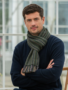 Alpaca Scarf - Charcoal Mustard & Lilac