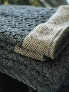 Tweed & Merino Wool Throw - Tundra