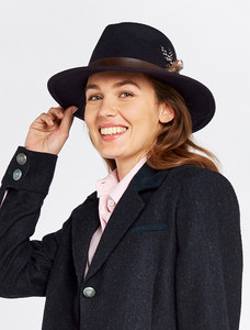 Ladies Gallagher Wool Felt Fedora - Navy