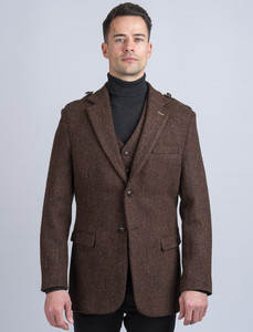 ジャケット・アウター Eaphi WOOL TWEED JACKET brown Wool Tweed Sport Jacket - Evening Brown — The Anthology