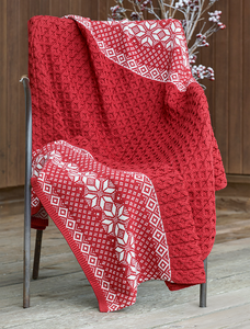 Aran Soft Merino Christmas Throw - Cherry