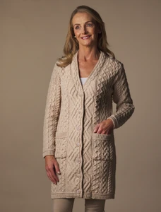 V-Neck Coat with Patch Pockets - Parsnip